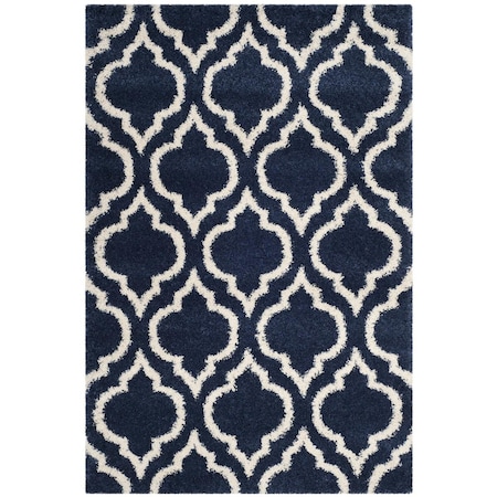 Safavieh 2 x 3 ft. Hudson Shag Power Loomed Accent Area Rug; Navy & Ivory SGH284C-2